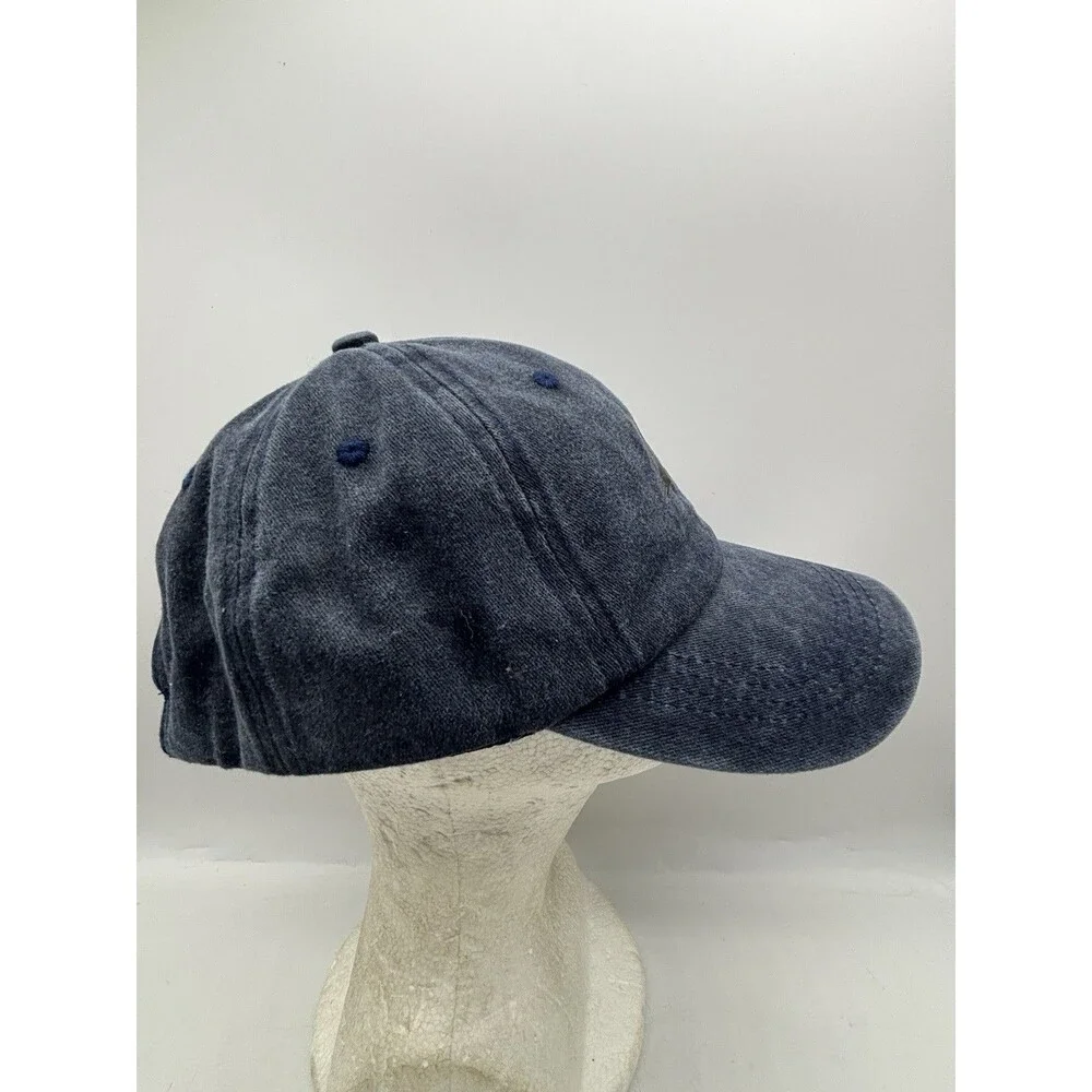 Peeking Black Cat Denim Hat Acid Wash Blue Grey Novelty Unstructured Dad Cap